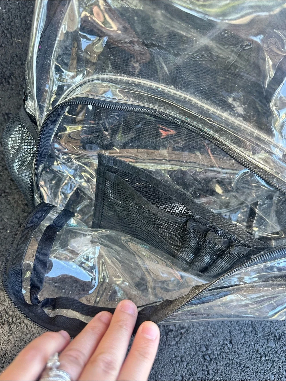 Clear Backpack with Black Trim